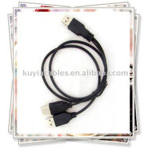 2 en 1 USB 2.0 3A cable macho Alimentación / datos Y